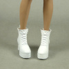 ZY Toys 1/6 Scale Female Glossy White Motorcycle Heel Boots